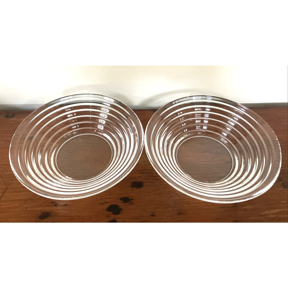 Aino Aalto Iittala Clear Glass Bowls Finland Art Deco Beehive Style Small 6.25"